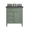 James Martin Vanities Brittany 30in Single Vanity, Smokey Celadon w/ 3 CM Charcoal Soapstone Top 650-V30-SC-3CSP - alternate 1